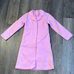 Gymboree Girl’s Long Button Up Pink Lined Coat Size 12